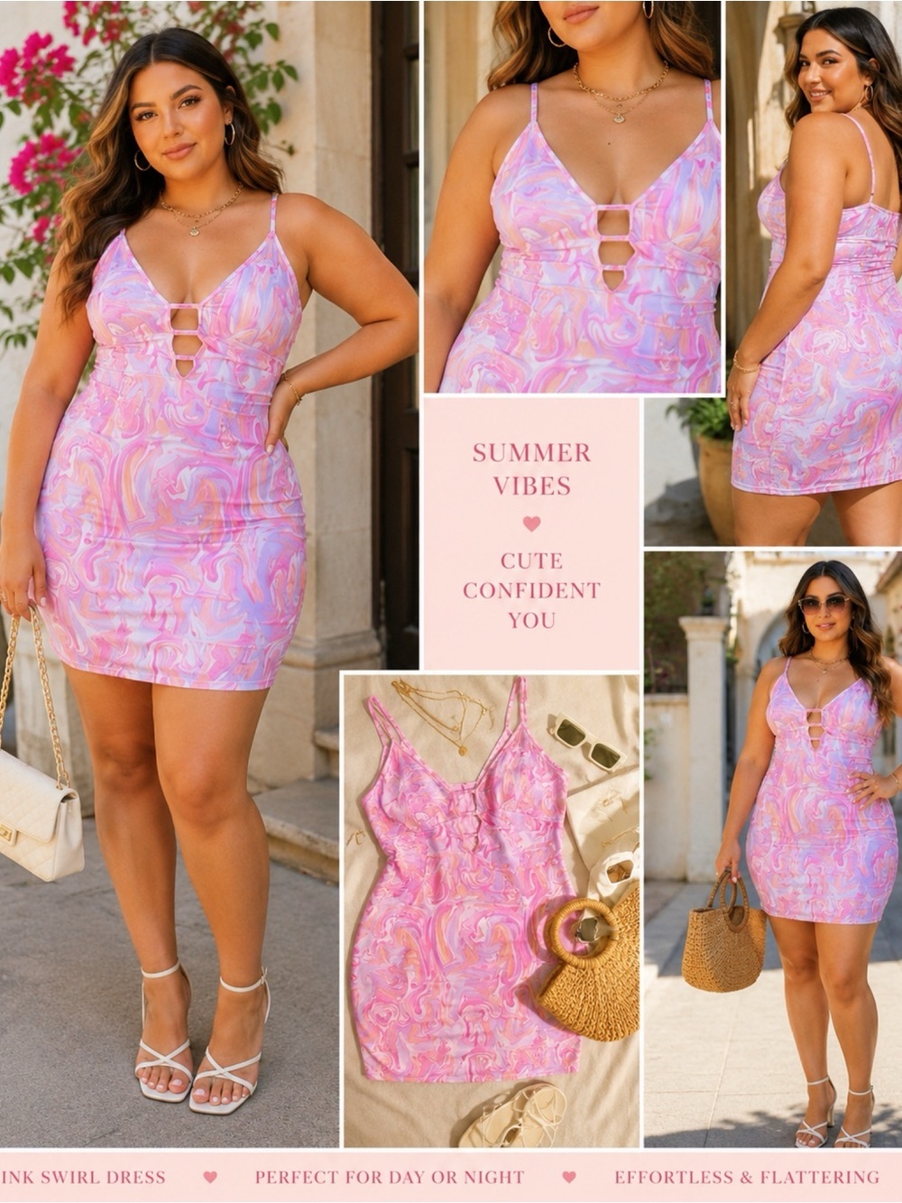 PRINCESS POLLY Pink Retro Cut Out Mini Dress